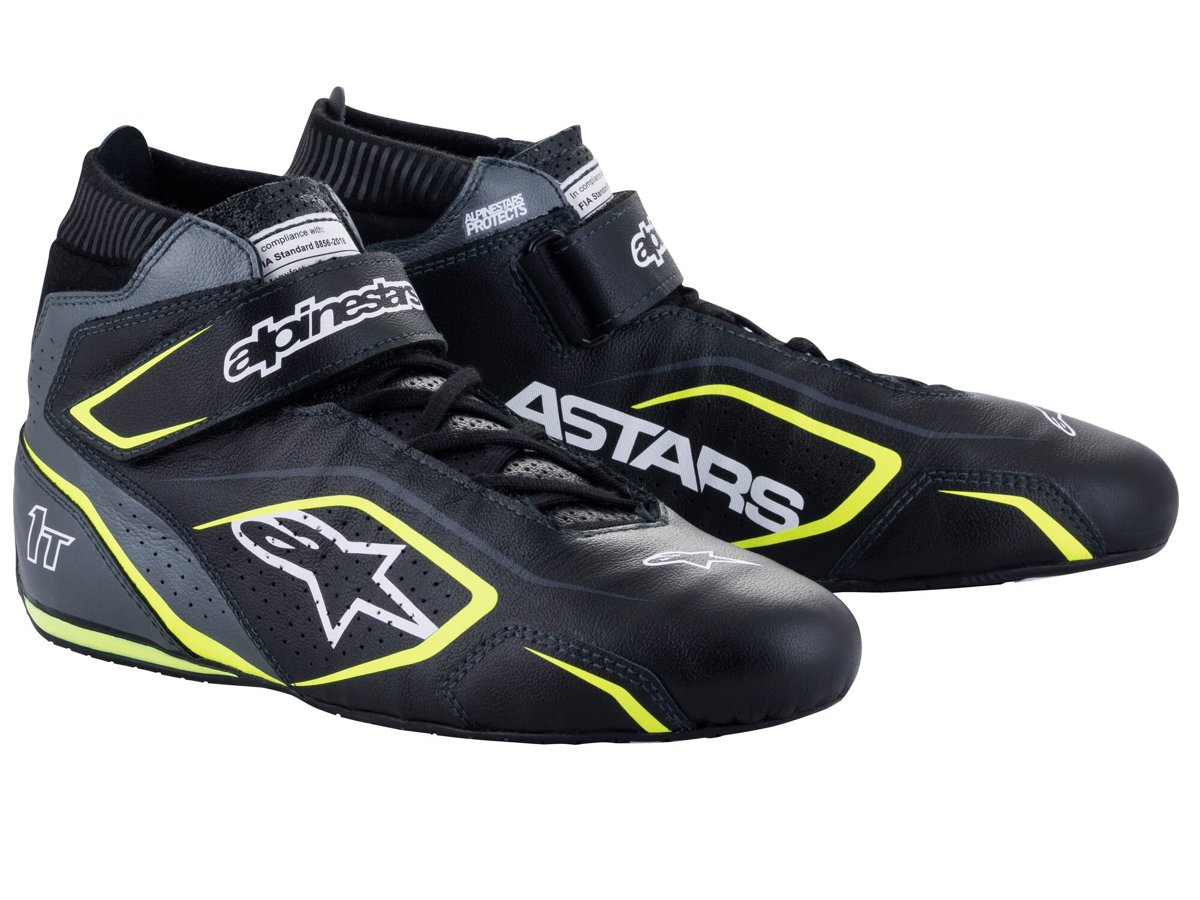 Alpinestars Tech 1-T V3 Schuhe Schwarz Cool Grau Gelb 37